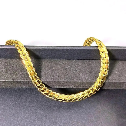 Mens Real 18k Gold Vermeil 5mm Hip Hop Miami Cuban Link Bracelet 925 silver 8" Length