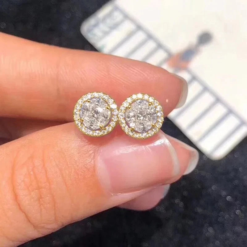 Real Solid Simulated Diamonds Mens & Womens Stud Earrings