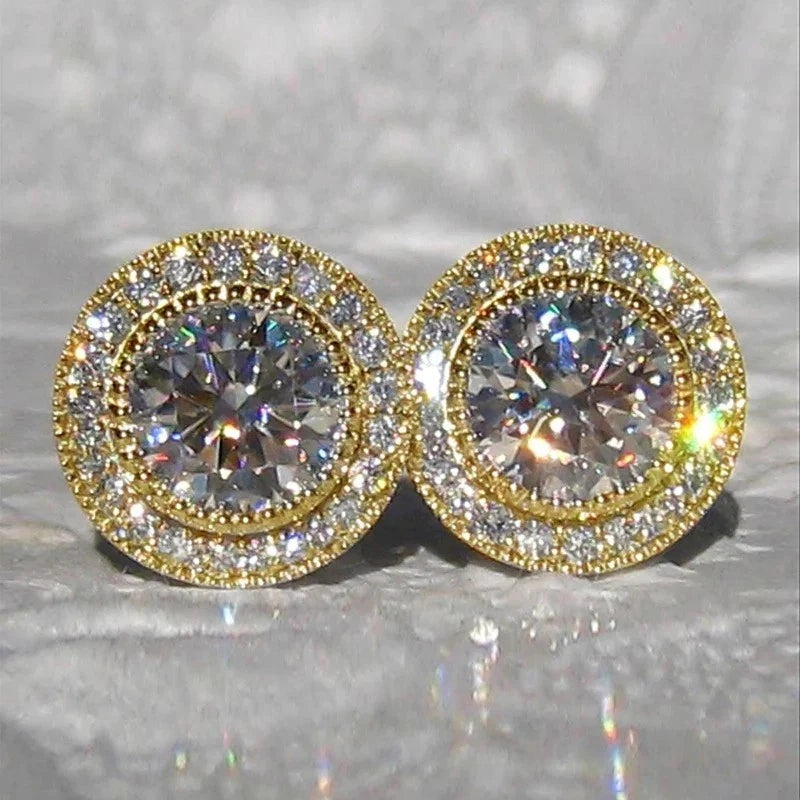Real Solid Simulated Diamonds Mens & Womens Stud Earrings