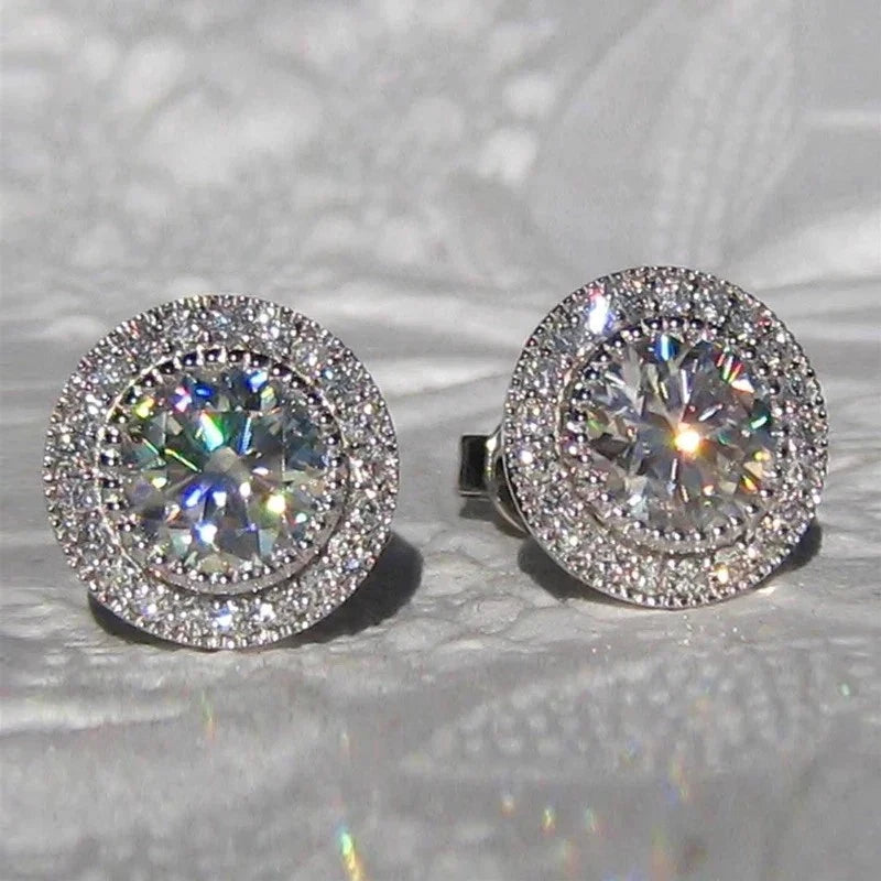 Real Solid Simulated Diamonds Mens & Womens Stud Earrings