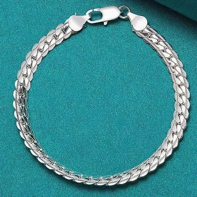 Men & Women Silver Sterling 925 Bracelet 8"