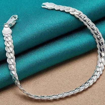Men & Women Silver Sterling 925 Bracelet 8"