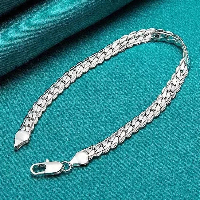 Men & Women Silver Sterling 925 Bracelet 8"