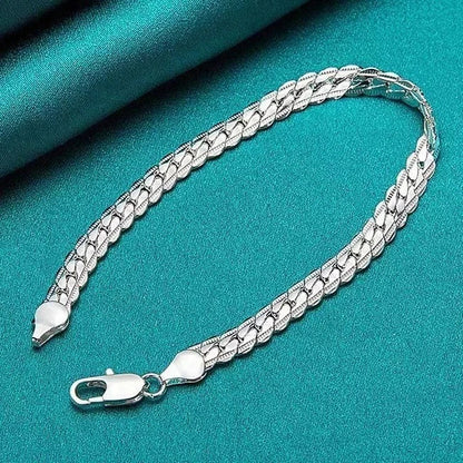 Men & Women Silver Sterling 925 Bracelet 8"