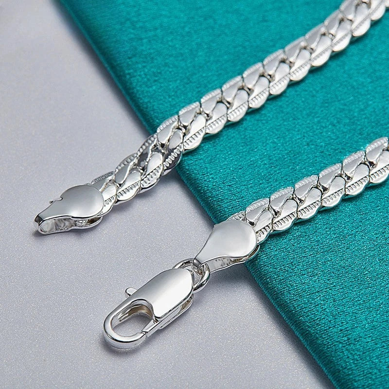 Men & Women Silver Sterling 925 Bracelet 8"