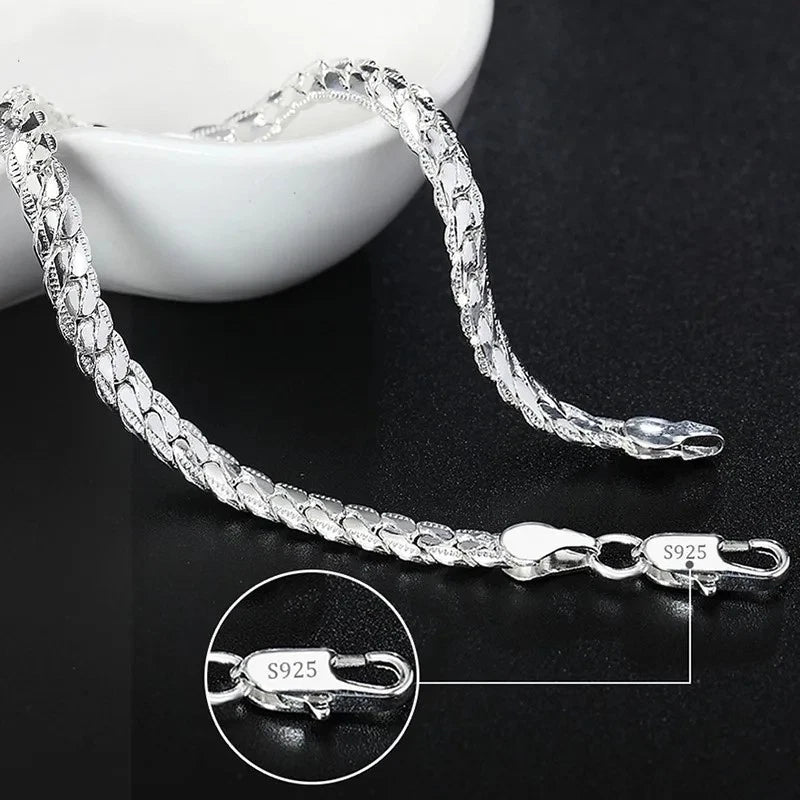 Men & Women Silver Sterling 925 Bracelet 8"