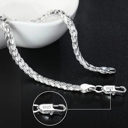 Men & Women Silver Sterling 925 Bracelet 8"