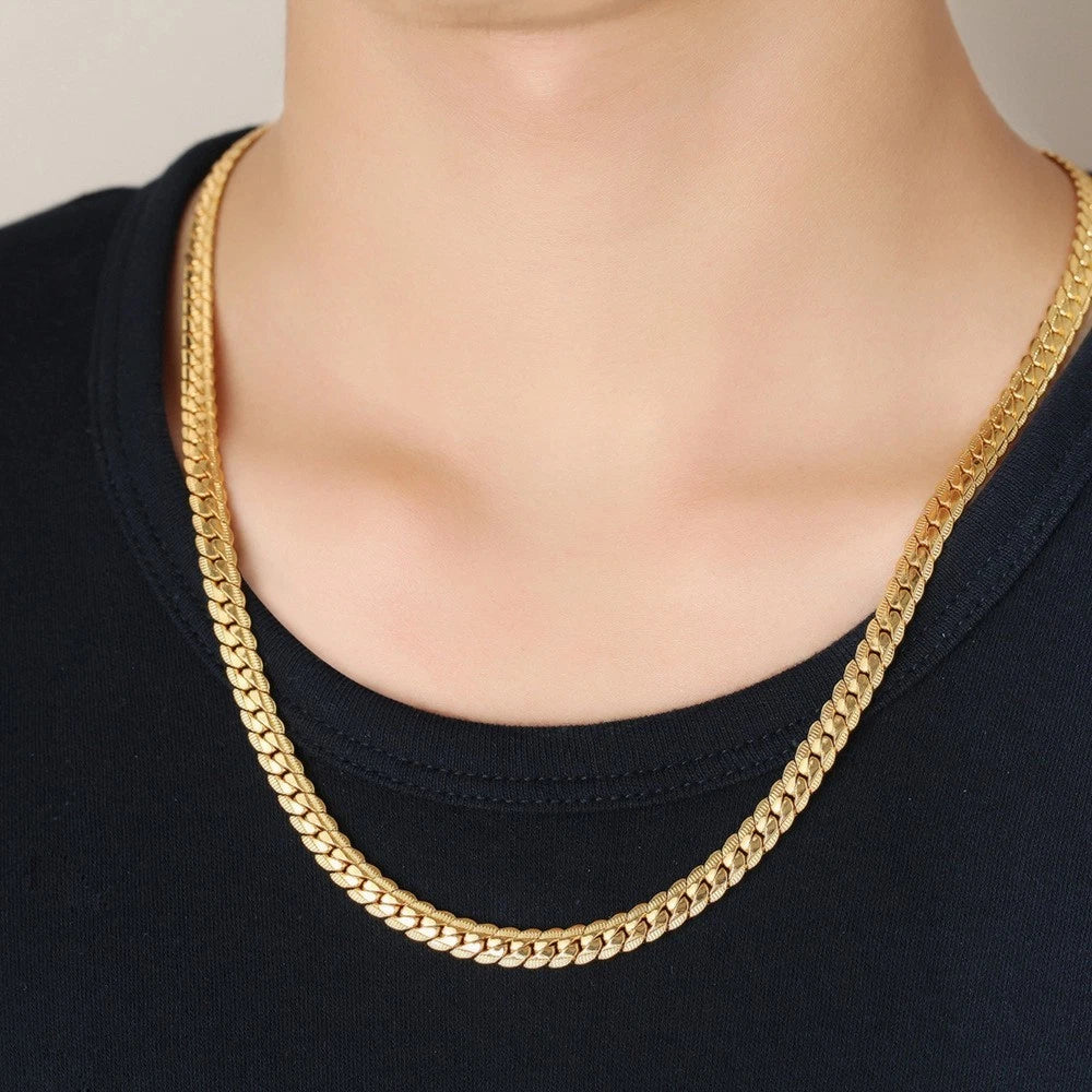 Men & Women 18K Gold Plated Necklace 24"