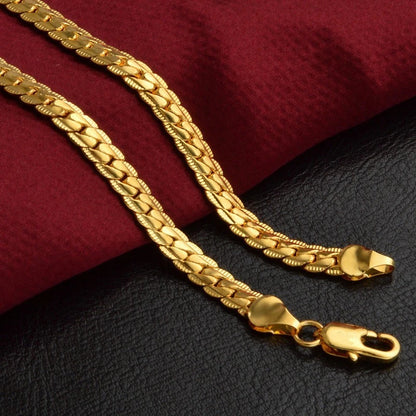 Men & Women 18K Gold Plated Necklace 24"