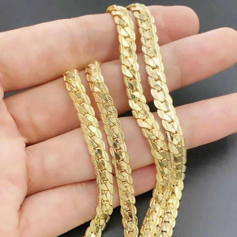 Men & Women 18K Gold Plated Necklace 24"