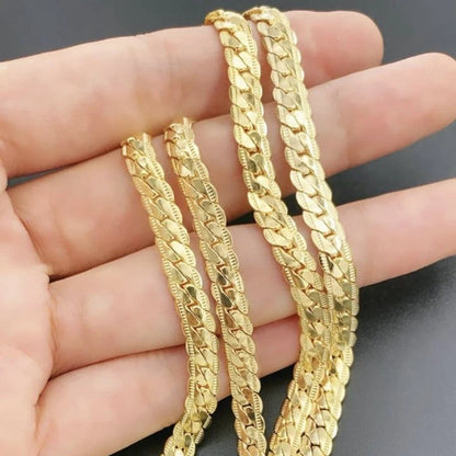 Men & Women 18K Gold Plated Necklace 24"