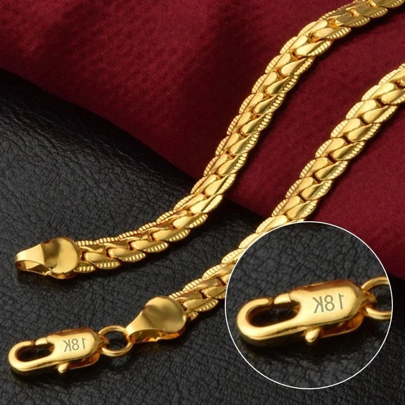 Men & Women 18K Gold Plated Necklace 24"