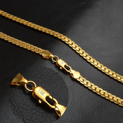 Men & Women 18K Gold Plated Necklace 24"