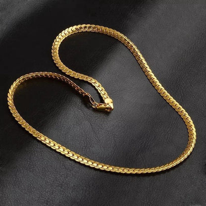 Men & Women 18K Gold Plated Necklace 24"