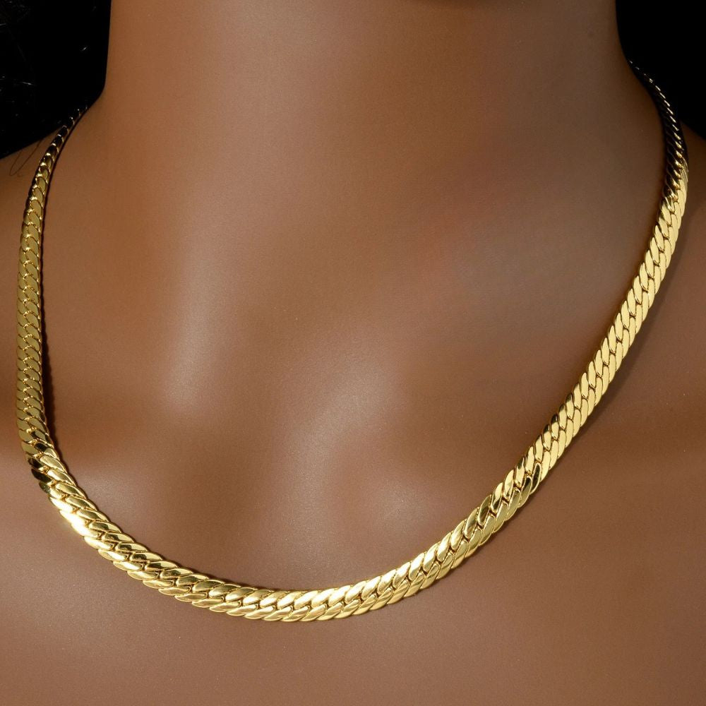 Gold Vermeil 24" Necklace & 925 Sterling Silver Adjustable Bracelet Set