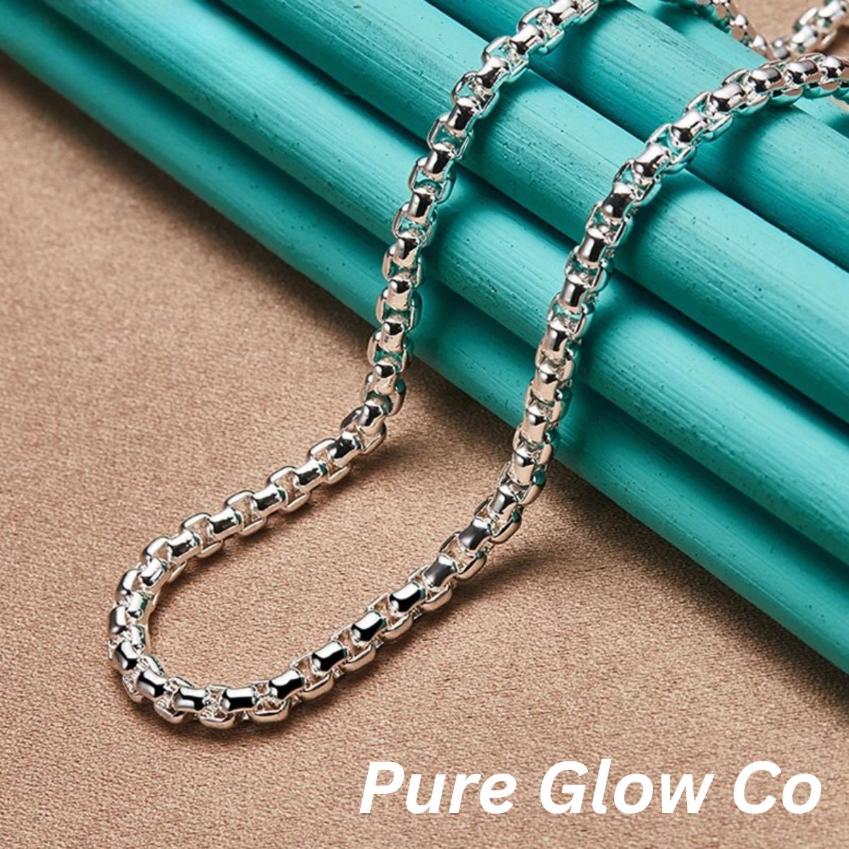 925 Sterling Silver 4mm Round Box Chain Necklace For Women Men 24 inch