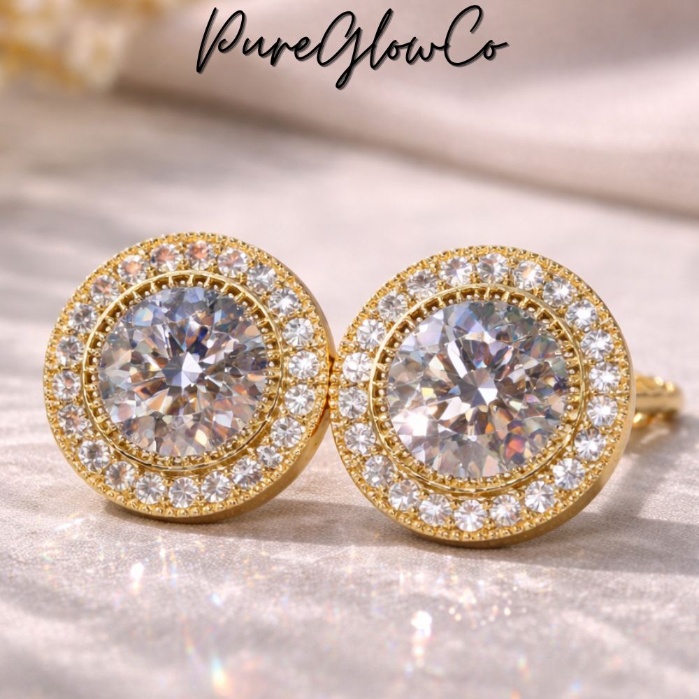 Real Solid Simulated Diamonds Mens & Womens Stud Earrings